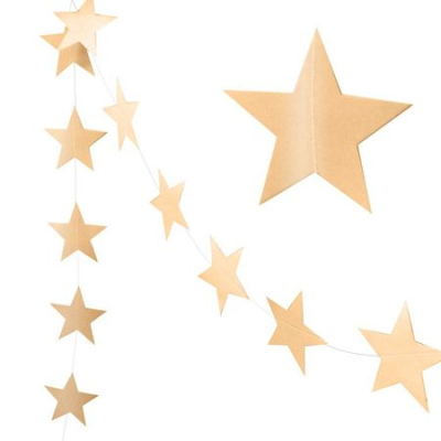 Гирлянда фигурная Веселуха Звезды золотая бумажная 320см