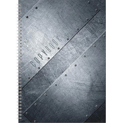 Тетрадь A4  80л клетка на гребне Lamark картонная глянцевая обложка 'Metall Gloss Steel'