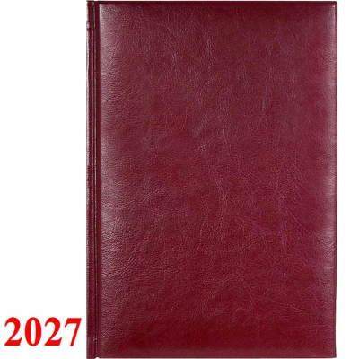 Ежедневник 2027 A4 Lamark 'Sigma' 320стр твердая обложка искусственная кожа бордовый