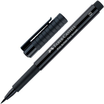 Ручка-кисточка капиллярная художественная Faber-Castell Pitt черная (199)