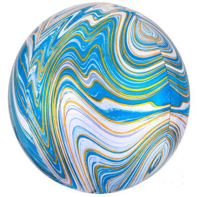 Шар воздушный фольгированный Сфера мрамор голубой Anagram 41см