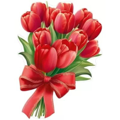 Украшение на скотче A5 'Букет из тюльпанов'