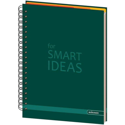 Тетрадь A4- 150л клетка/линейка на гребне Mariner твердая матовая обложка выборочный УФ-лак 'Constant' с 5 разделителями