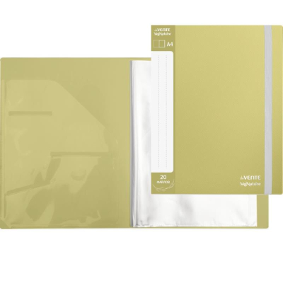 Папка A4&nbsp;&nbsp;20 карманов deVENTE 'sigNATURE' с дополнительным внутренним карманом на резиновой застежке Оливковая