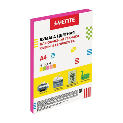 Бумага цветная A4 deVENTE&nbsp;&nbsp;75г неон малиновая&nbsp;&nbsp;50л