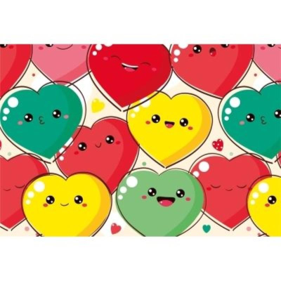 Конверт для денег Мир Поздравлений 'Сердечки цветные'