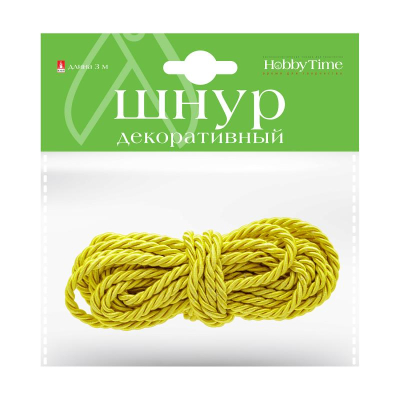 Шнур декоративный витой Hobby Time 3м желтый