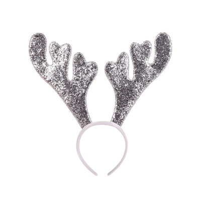 Ободок карнавальный 'Оленьи рога' серебристые