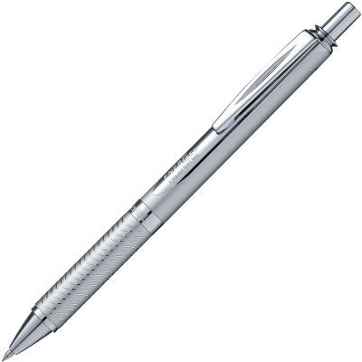 Ручка гелевая Pentel 'Sterling' 'EnerGel' 0.7мм серебристый металлический корпус черные чернила