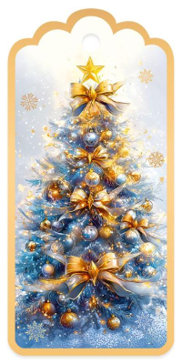 Бирка для упаковки картонная 46х96мм 'Ёлочка' 