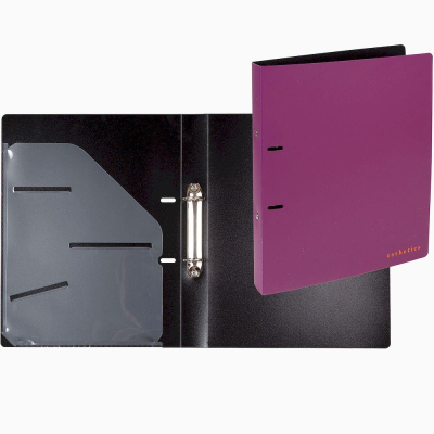 Папка A4&nbsp;&nbsp;2 кольца 30мм (O) на 250л deVENTE 'Esthetics' пластиковая фактура Soft touch бургунди