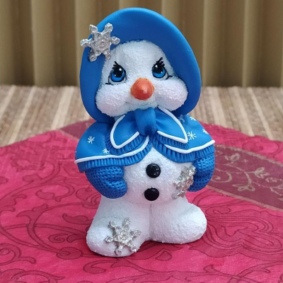 Молд силиконовый новогодний 3D 'Милый снеговик' 8см