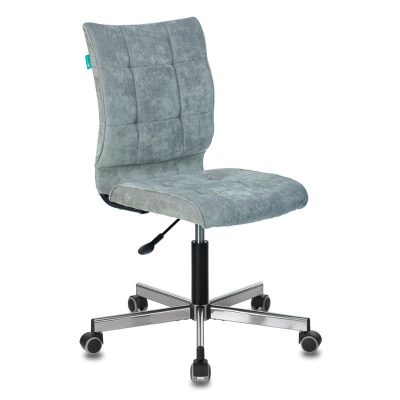 Кресло офисное Бюрократ&nbsp;&nbsp;330M хромированная крестовина ткань серо-голубое