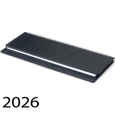 Планинг  2026  30х13см BrunoVisconti® 'Velvet' 128стр на гребне искусственная кожа черный