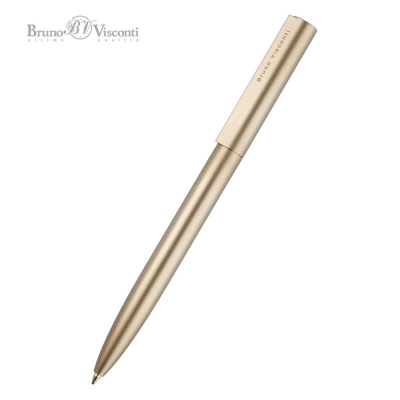 Ручка шариковая BrunoVisconti® 'Torino' 1.0мм металлический Soft touch корпус шампань в металлическом черном футляре синие чернила