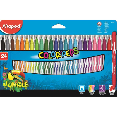 Фломастеры  24цв Maped Color'peps Jungle в картонной коробке
