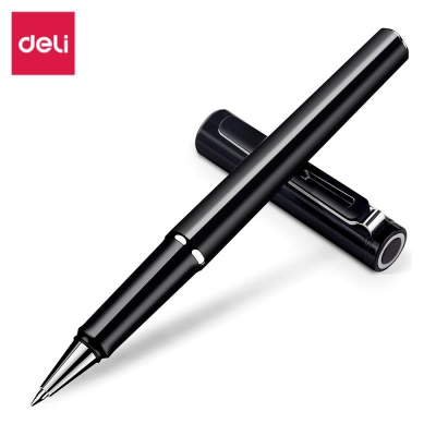 Роллер Deli 'S87' 0.5мм черный корпус черные чернила