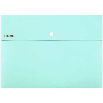 Папка-конверт на кнопке A4 deVENTE пластиковая 300мкм с внешним карманом 'Pastel' бирюзовая