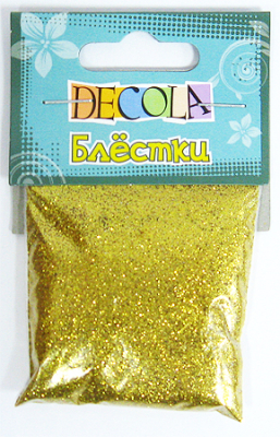 Глиттер Decola  0.3мм 20г золото майя