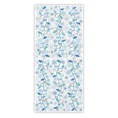 Наклейка новогодняя декоративная 84х38см 'Гирлянды' голубая 