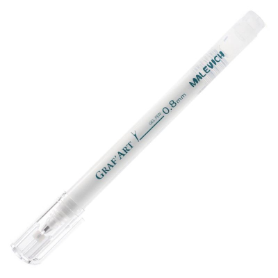 Ручка гелевая Малевичъ 0.8мм Graf'Art белая