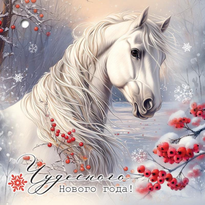 Бирка для упаковки картонная 70х70мм 'Чудесного Нового Года!'