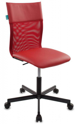 Кресло офисное Бюрократ 1399 сетчатая спинка искусственная кожа красное