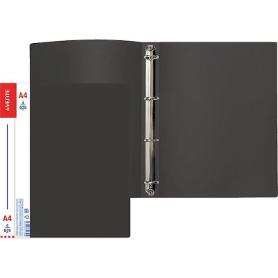 Папка A4&nbsp;&nbsp;4 кольца 20мм (O) на 130л deVENTE 'Daily' пластиковая черная