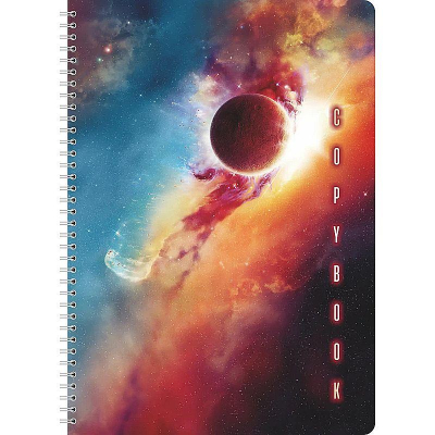 Тетрадь A4  80л клетка на гребне Lamark картонная глянцевая обложка 'Metall Gloss Cosmos'