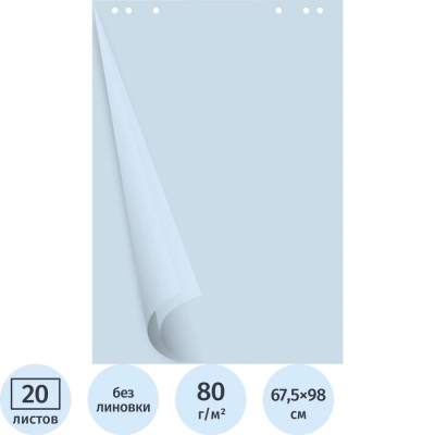 Блокнот для флипчарта 68х98см Attache Selection&nbsp;&nbsp;20л голубой