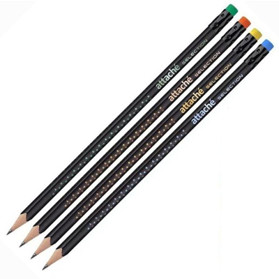 Карандаш Attache Selection 'Mague Noir' HB трехгранный корпус с ластиком