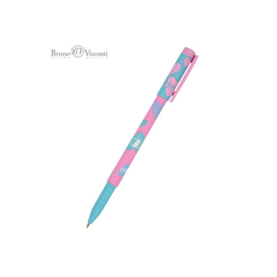 Ручка шариковая BrunoVisconti® 0.5мм 'FunWrite' синяя 'Сердечки. Эмоции. Роза'