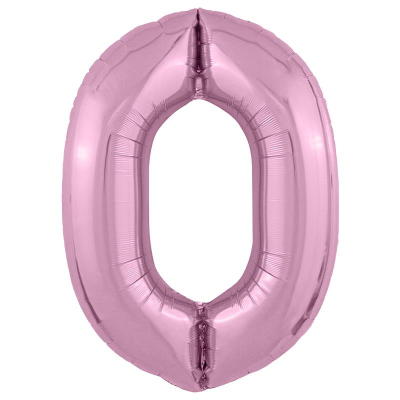 Шар воздушный фольгированный Цифра '0' розовый фламинго Slim Agura 102см