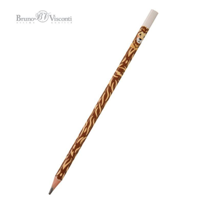 Карандаш BrunoVisconti® 'ArtGraphix' HB трехгранный полимерный корпус 'Лев'