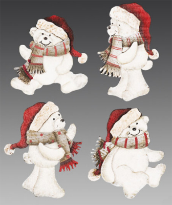 Медвежонок-магнит в красном колпачке и шарфике 6 дизайнов