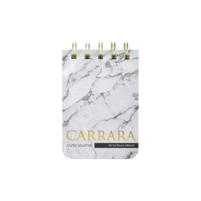 Блокнот A7 100л линейка на гребне BrunoVisconti® 'Cute Journal' картонная Soft Touch обложка фольга золото 'Carrara'