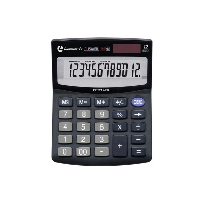 Калькулятор настольный Lamark 12 разрядов DP 100х125х27мм черный корпус