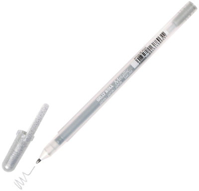 Ручка гелевая Sakura 1.0мм Gelly Roll Metallic серебро