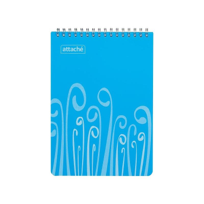 Блокнот A5&nbsp;&nbsp;80л клетка на гребне Attache пластиковая обложка 'Fantasy' голубой