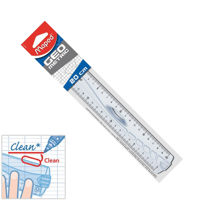 Линейка пластиковая&nbsp;&nbsp;20см Maped 'Geometric'&nbsp;&nbsp;с держателем двусторонняя шкала в блистере