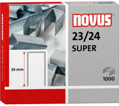 Скобы №23/24 на 180-210 листов 1000шт Novus Super