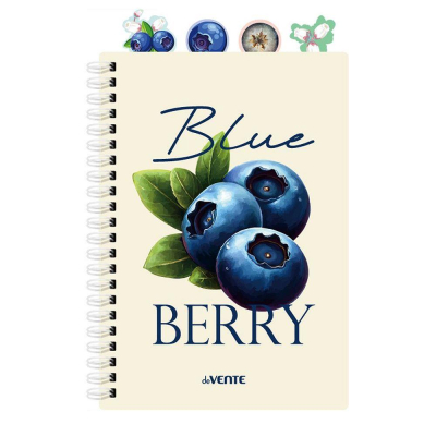 Тетрадь A5&nbsp;&nbsp;80л клетка на гребне deVENTE пластиковая обложка 'Fruits. Blueberry' с 4 разделителями