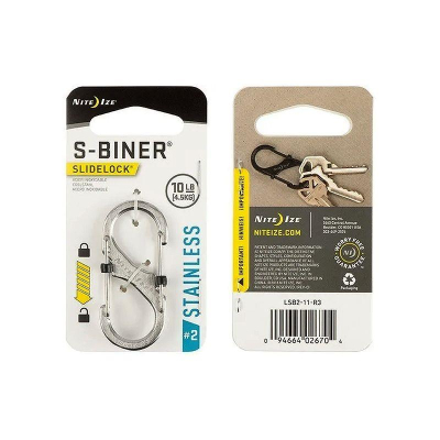 Карабин стальной с блокировкой Nite Ize S-Biner® SlideLock® 2 серебристый
