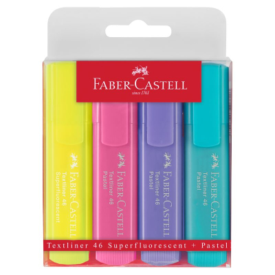 Текст-маркеры Faber-Castell Pastel  1-5.0мм 4цв пастель в блистере