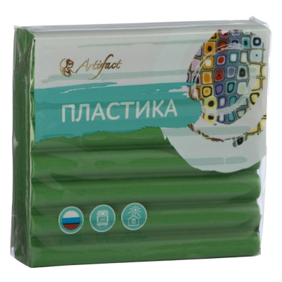 Глина полимерная термоотвердевающая Артефакт 'Классик' зеленая травяная  56г