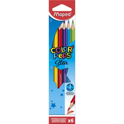 Карандаши   6цв Maped Color'Peps 'Star' трехгранные в картонной коробке