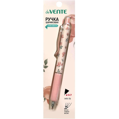 Ручка шариковая автоматическая deVENTE 0.7мм 'Aroma Flowers' ароматизированные чернила 'Роза' синяя в блистере