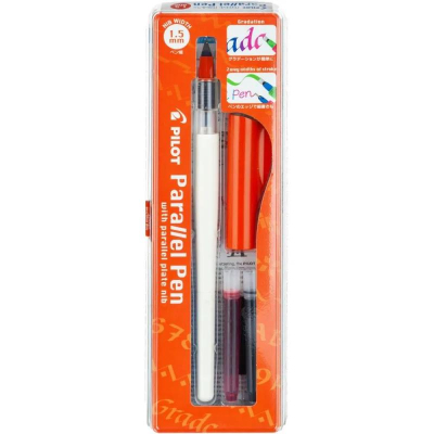 Ручка перьевая для каллиграфии Pilot Parallel Pen  1.5мм +картриджи +конвертер для промывки 