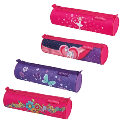 Пенал круглый Herlitz Smart Girls 22х6см 4 дизайна