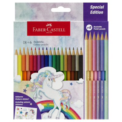 Карандаши&nbsp;&nbsp;18 +6цв Faber-Castell 'Unicorn' в картонной коробке
